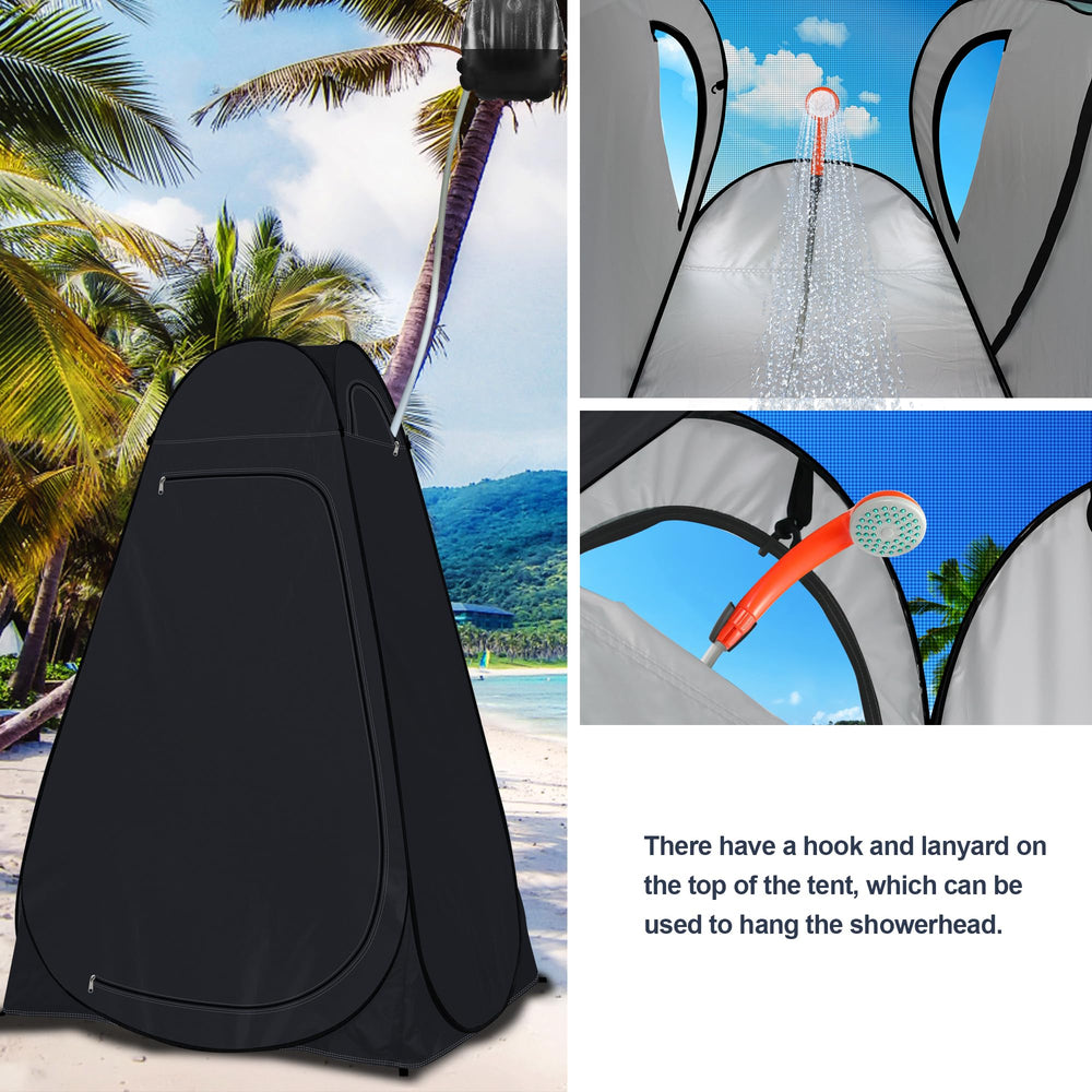 EVERRUSH portable shower tent with carry bag enables easy packing and transport.