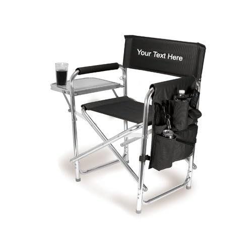 Everywhere Chair embroidered text detail for personalized embroidery and durability.