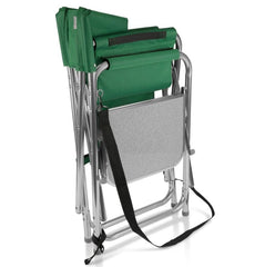 Lightweight folding chair with aluminum frame and carry strap for portability