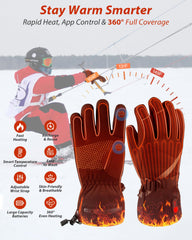 Evjeal heated gloves back view with full-coverage heating for consistent warmth