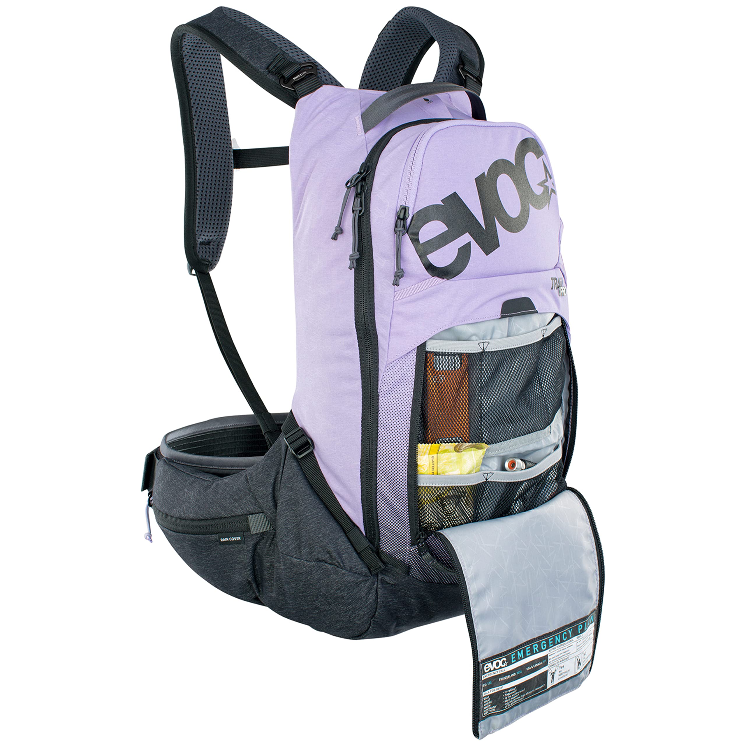 EVOC 16L multicolor top view showing compact layout