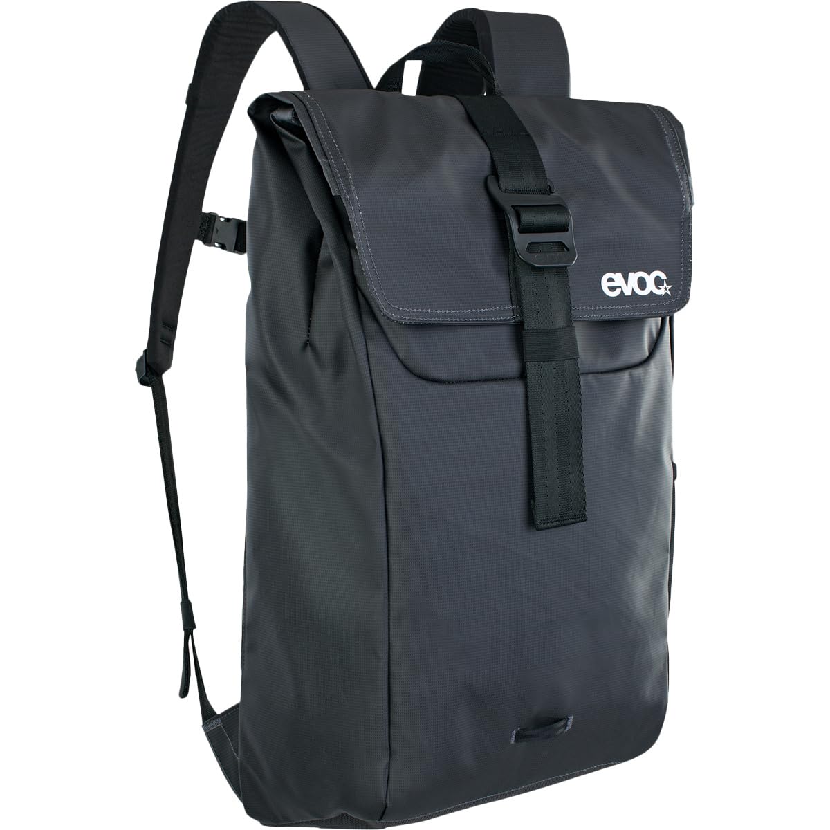 EVOC Duffle Backpack 26 lid closure enables quick capacity adjustment for larger items