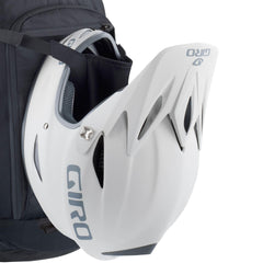 EVOC Enduro Blackline 16L side pocket open for versatile storage on rides