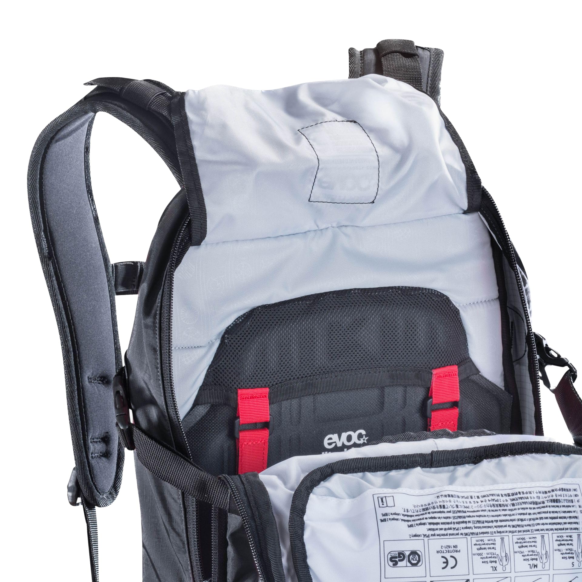 EVOC Enduro Blackline 16L waist belt system for stable rides