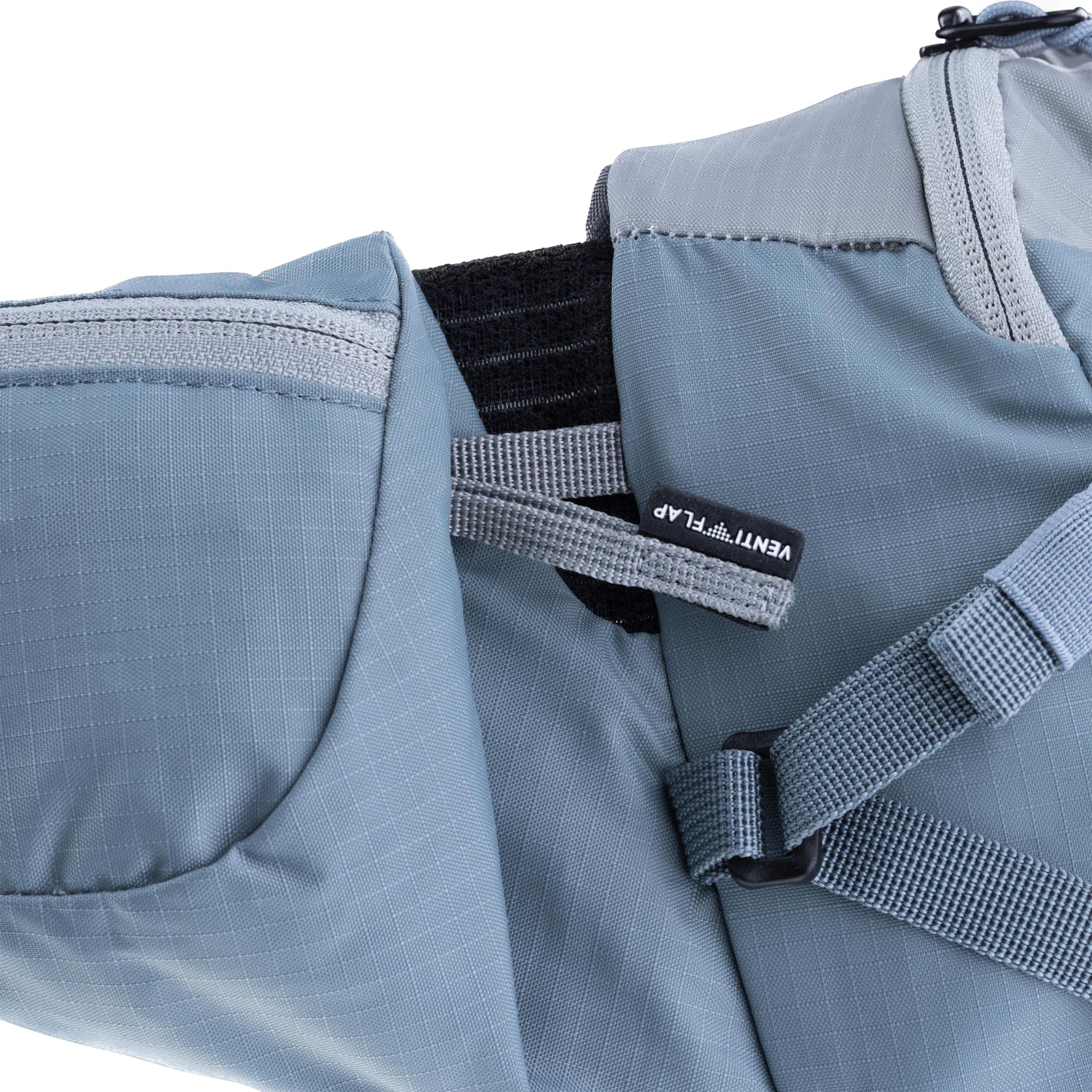 EVOC HIP PACK PRO 3 KEY CLIP secures small items during fast trail sessions.