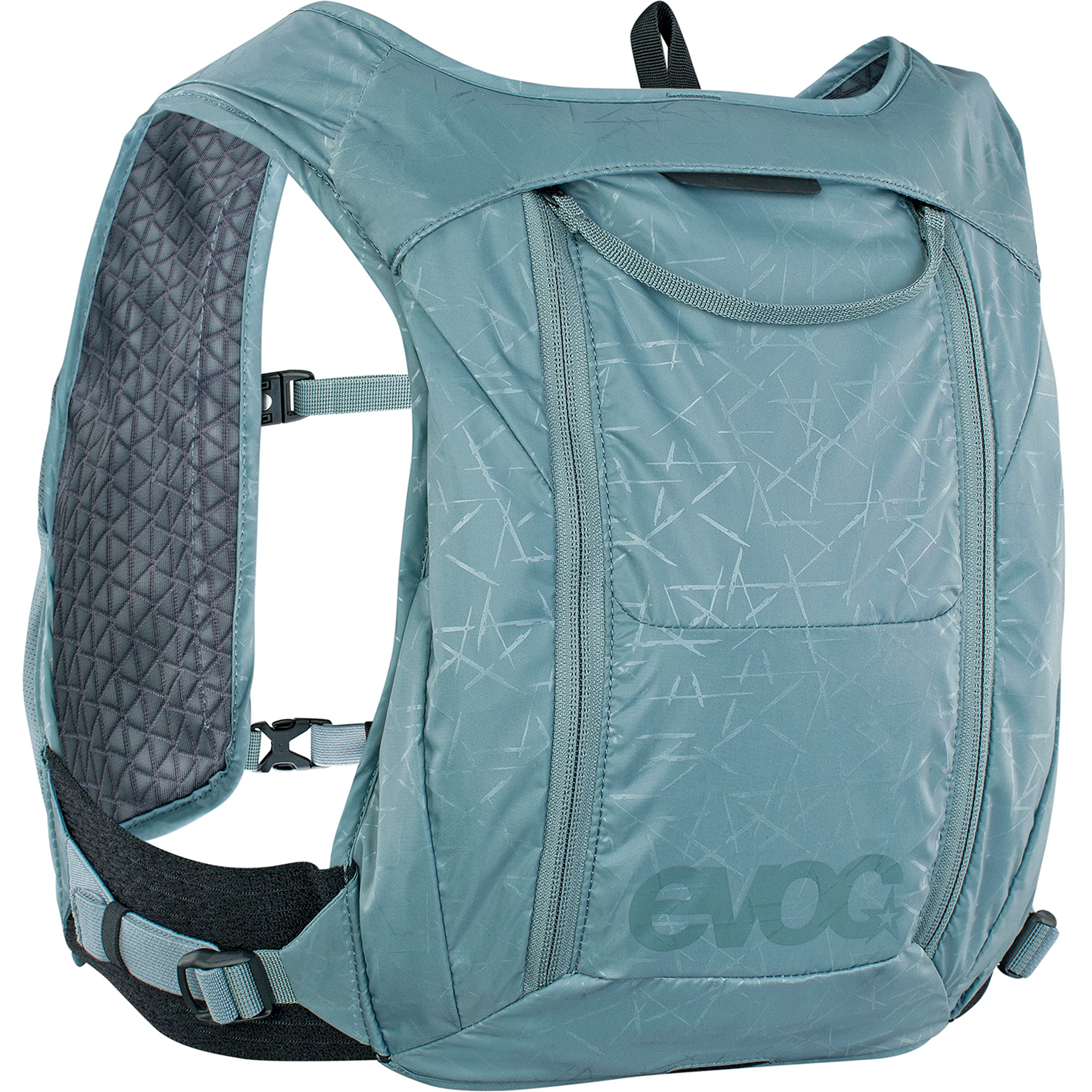 EVOC Hydro Pro 3 nutrition pockets for bars or gels during workouts.