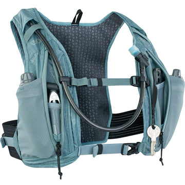 EVOC Hydro Pro 3 shoulder strap detail emphasizing lightweight comfort during rides.