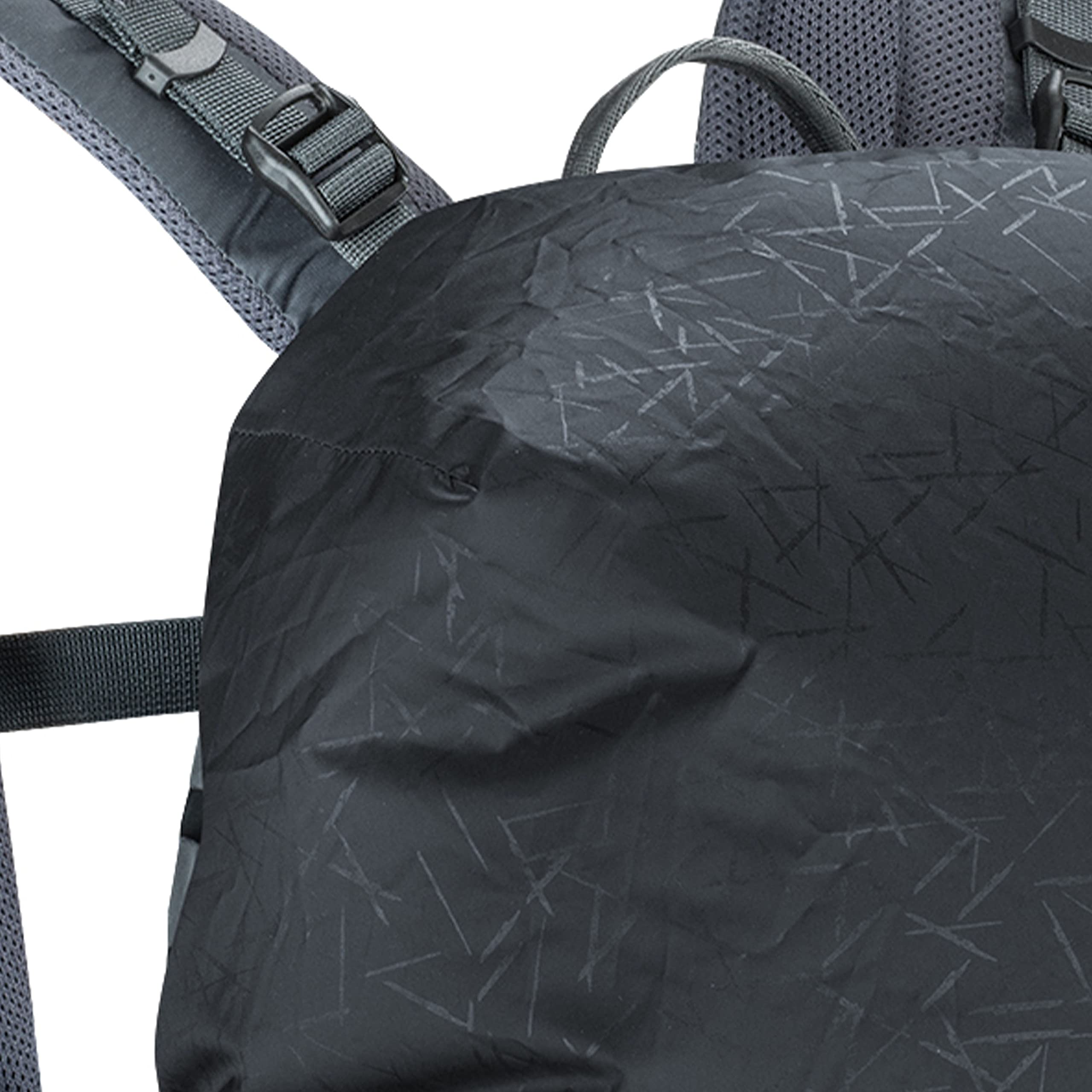 EVOC Raincover rear light clip enhances safety on dim trails.
