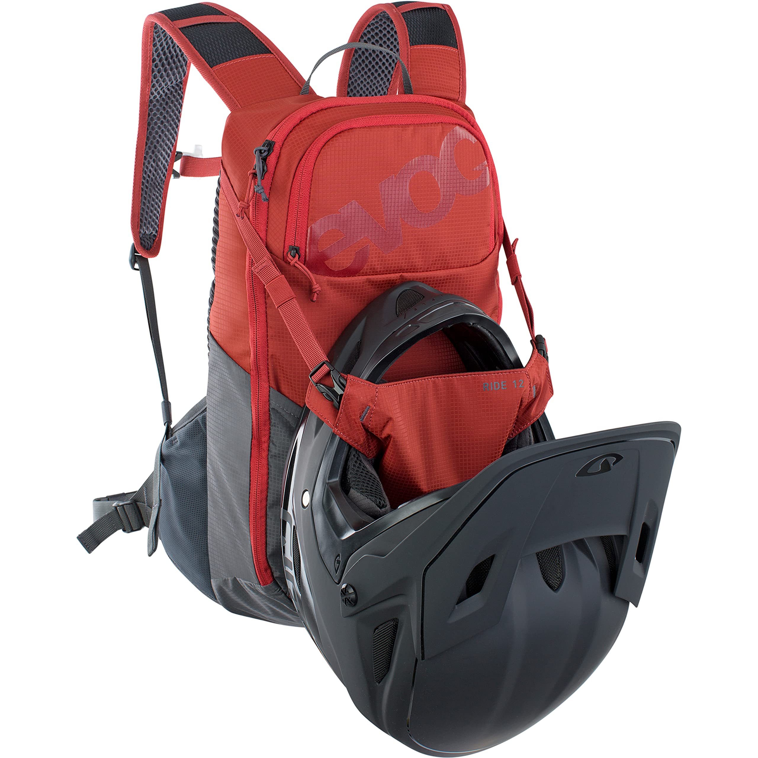 EVOC RIDE wide hip fins provide secure support on rough terrain.