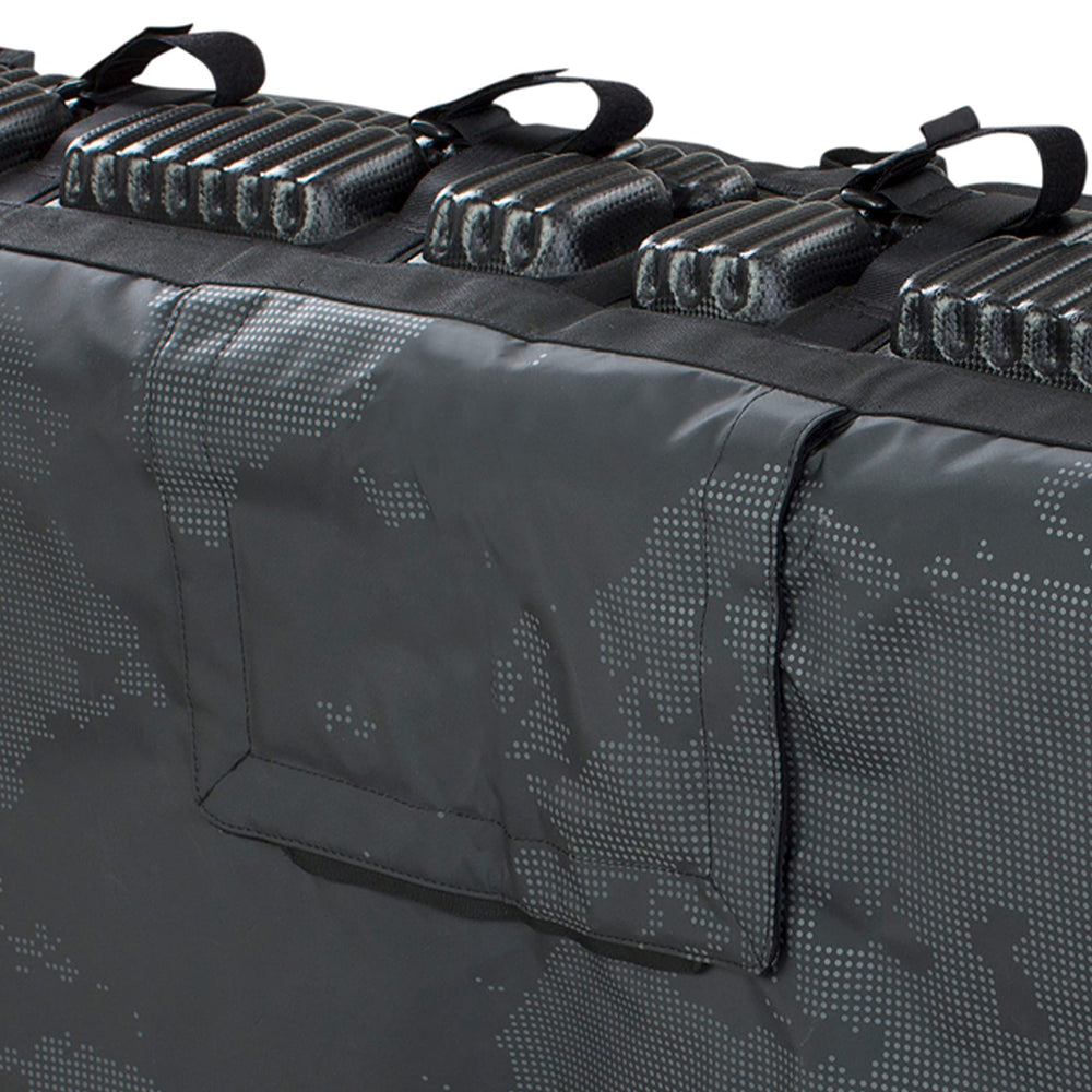 EVOC Tailgate Pad fold-away-flap-camera design helps rear view visibility