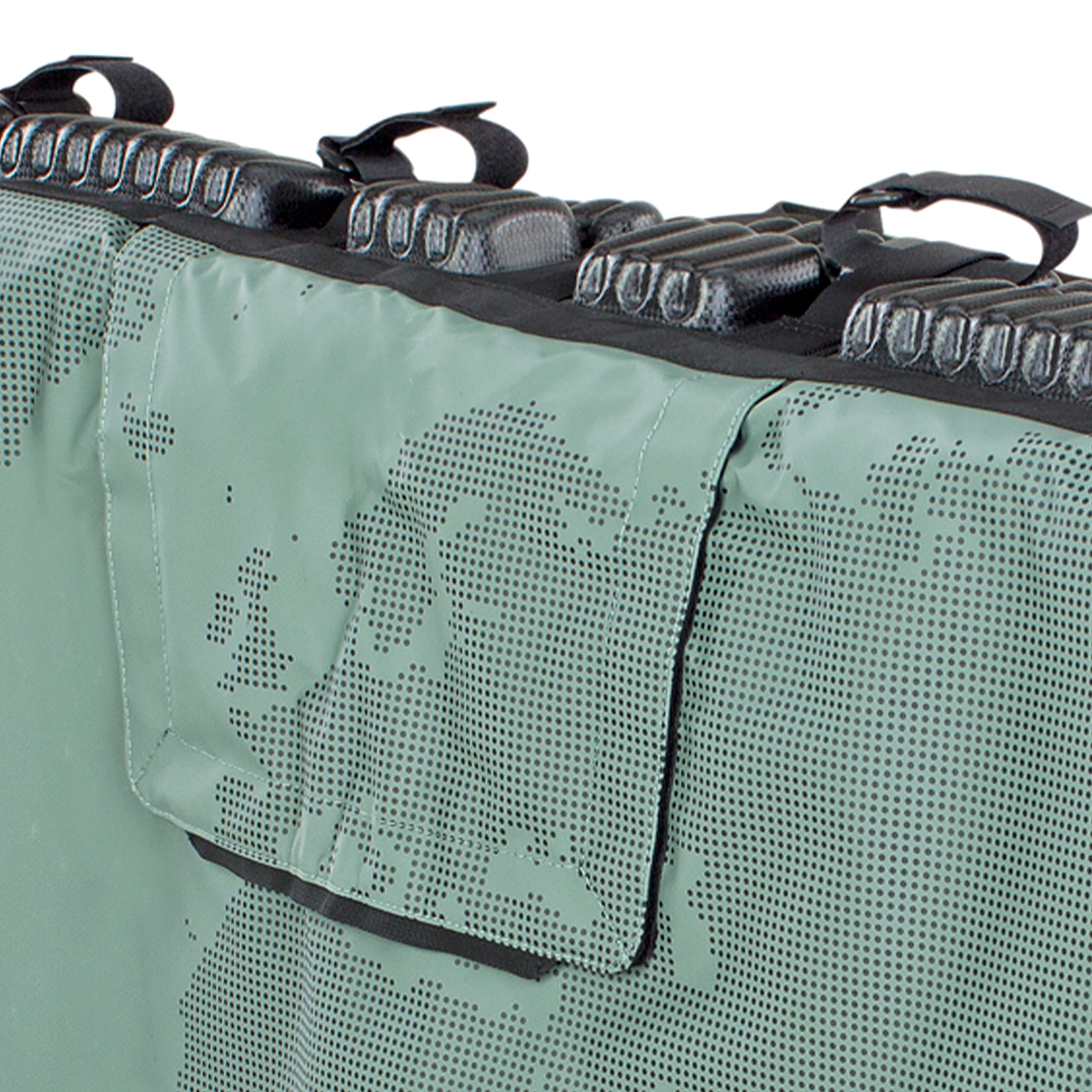 The pad protects both pickup bed and bikes with a rugged, waterproof tarpaulin.