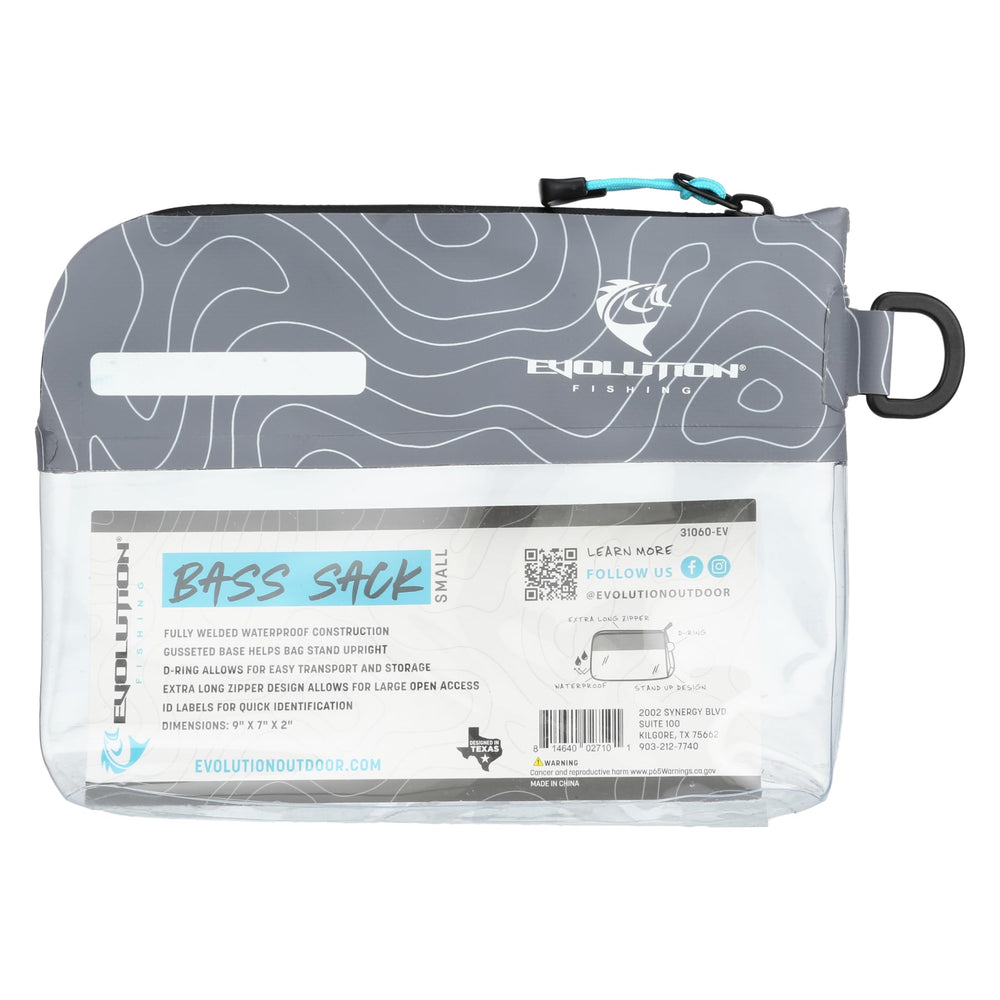 Evolution Fishing Bass Sack showing 9in dimensions for compact storage on board.