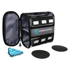 Evolution Fishing Linemaster Bulk Spool Bag front view showing compact four-spool storage