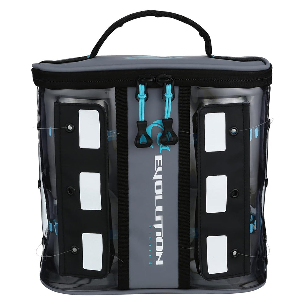 Evolution Fishing Linemaster Bulk Spool Bag open compartments for quick spool access