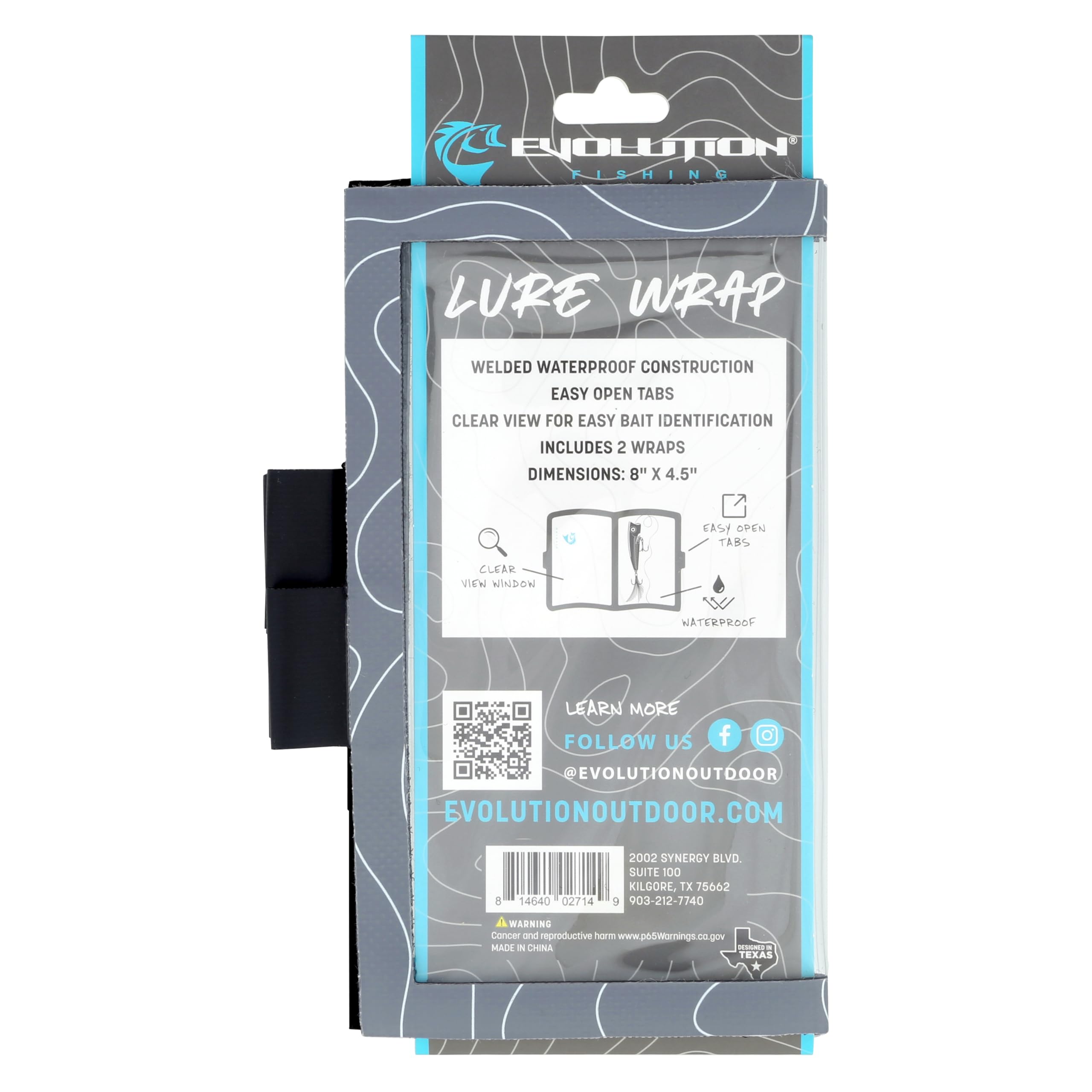 Evolution Fishing Lure Wrap water-resistant tarpaulin shields gear from moisture