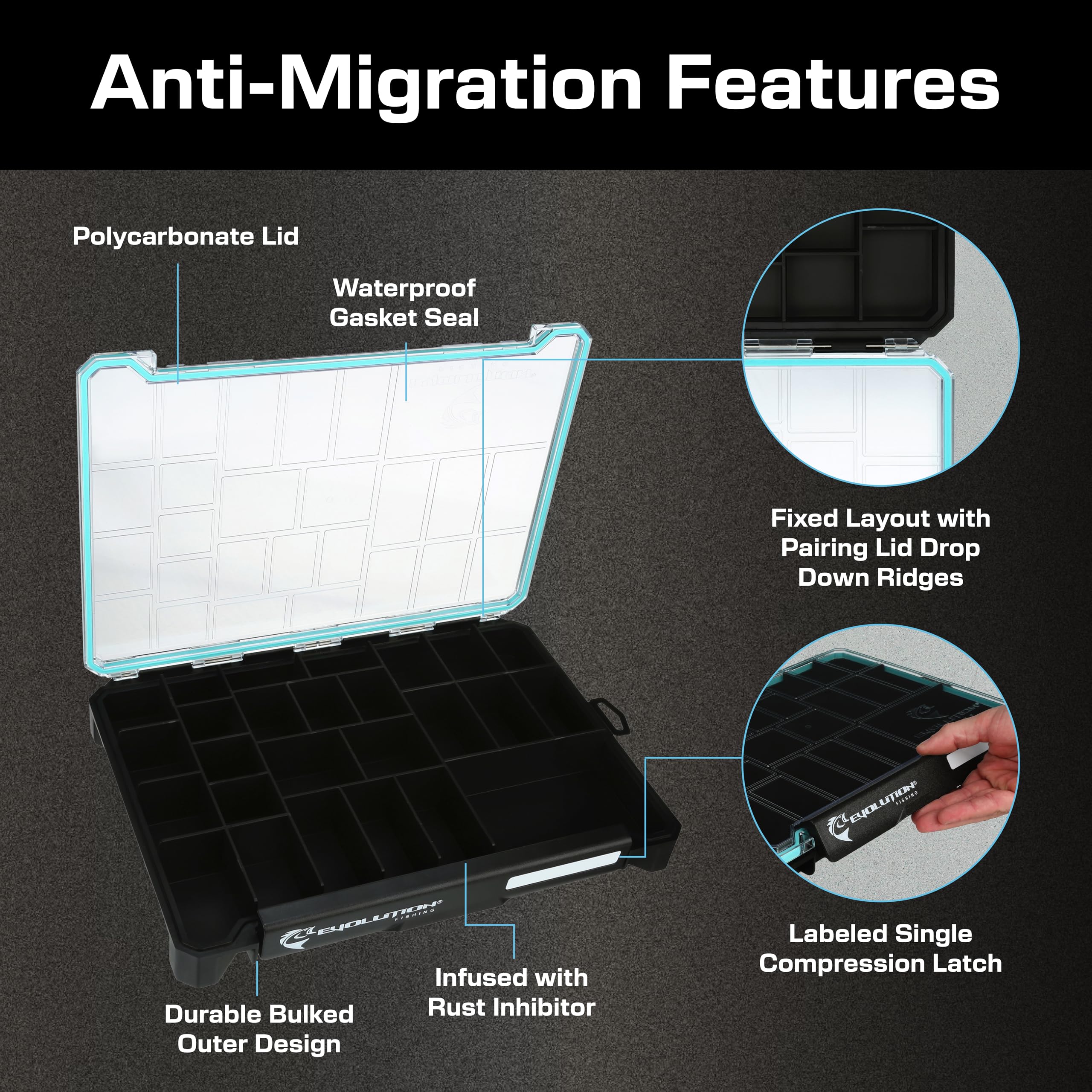 Evolution Outdoor BallistiX Terminal Tray durable bulke outer design resists rough boat storage wear.