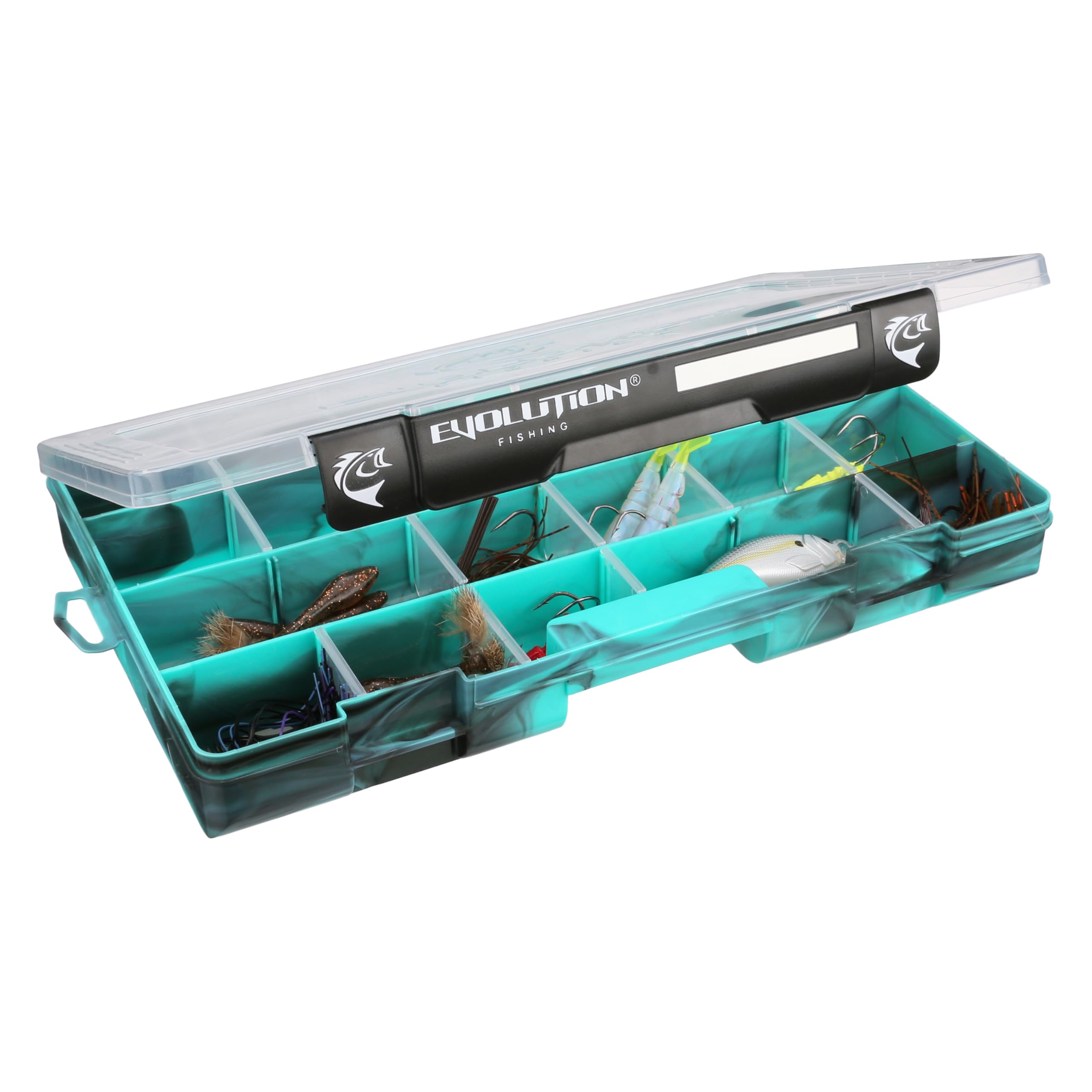 Evolution Outdoor Drift 3700 tackle tray with QuikLatch closure keeps contents secure