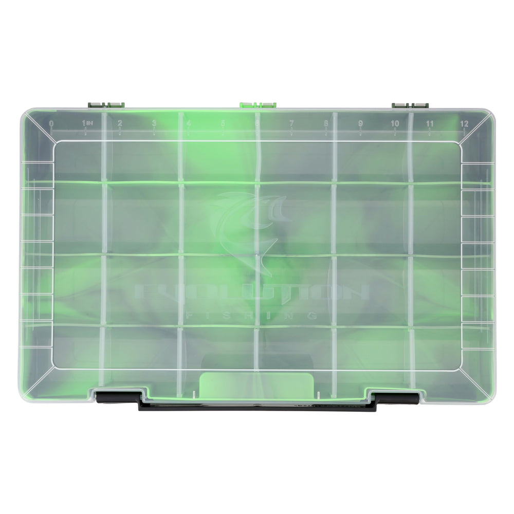Evolution Outdoor Drift Series QuikLatch tray clear lid view helps identify items fast