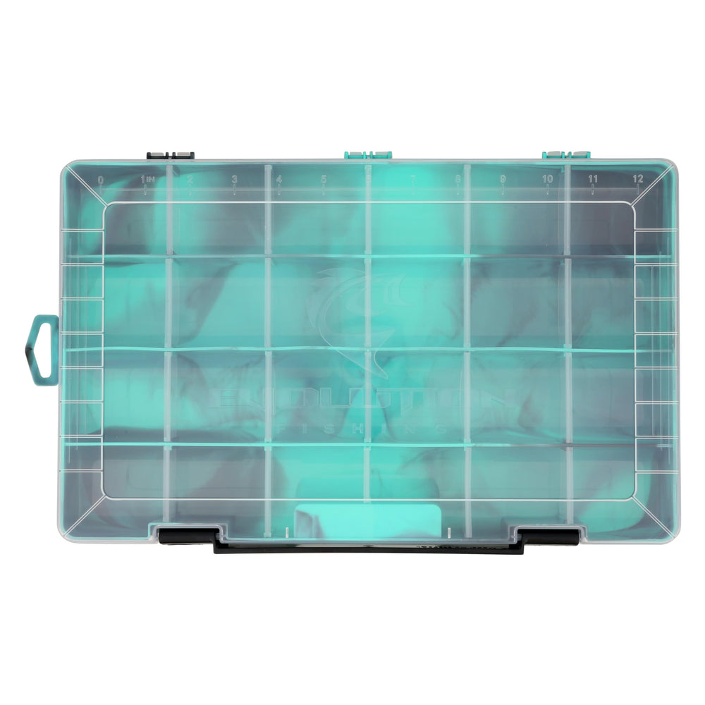 Evolution Outdoor Drift Series QuikLatch four pack display shows color coded tackle set