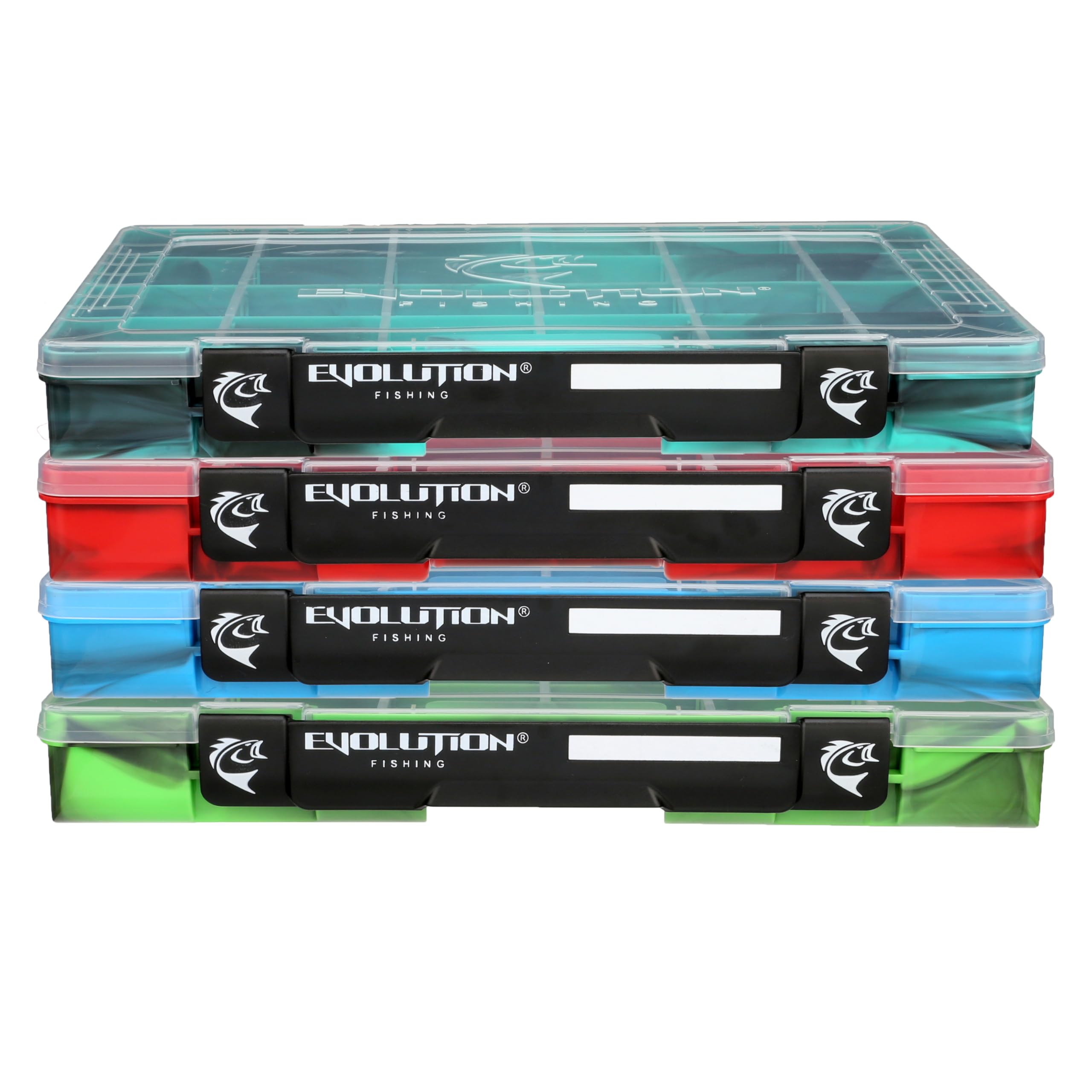 Evolution Outdoor Drift Series QuikLatch green tray closed for quick color coded organization on the water