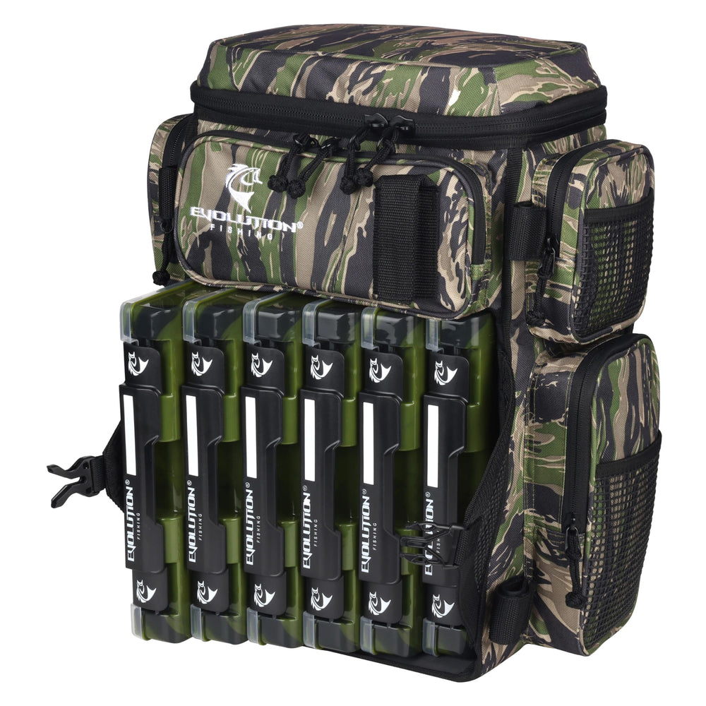 Evolution Outdoor Drift Series six-tray capacity with secure Y-strap.