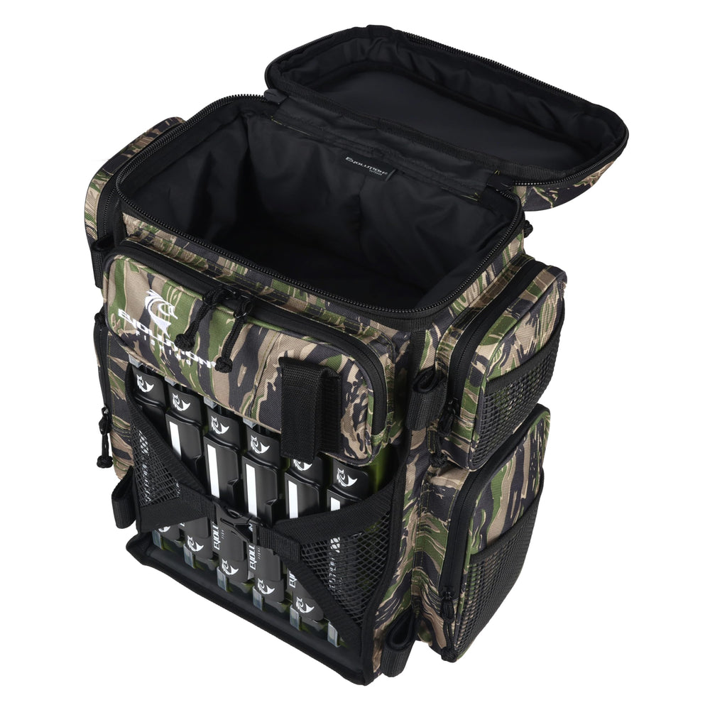 Evolution Outdoor Drift Series side pocket includes line spool feed feature.