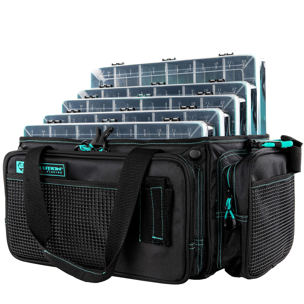 Evolution Outdoor Drift Series Topless Bag Seafoam open view shows easy access and organized storage