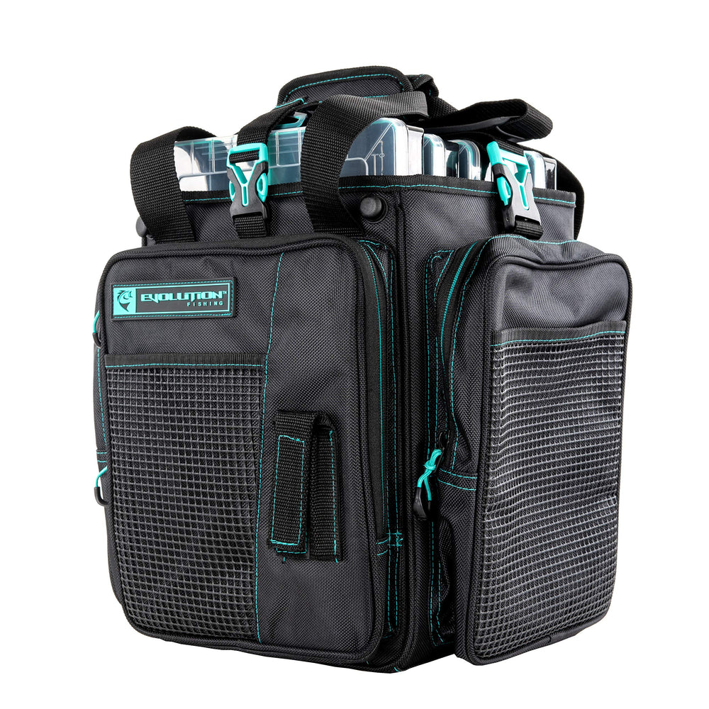 Evolution Outdoor Drift Series topless bag interior reveals organized trays for easy access