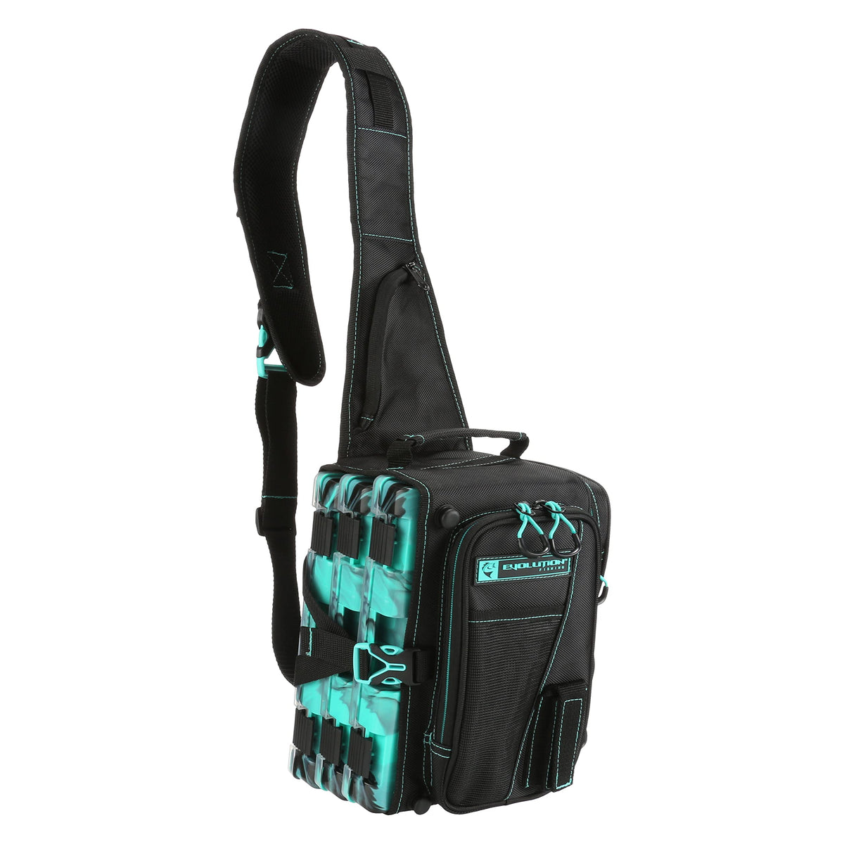 Evolution Outdoor Drift Sling Seafoam top view highlighting rugged 1680D fabric for lasting durability