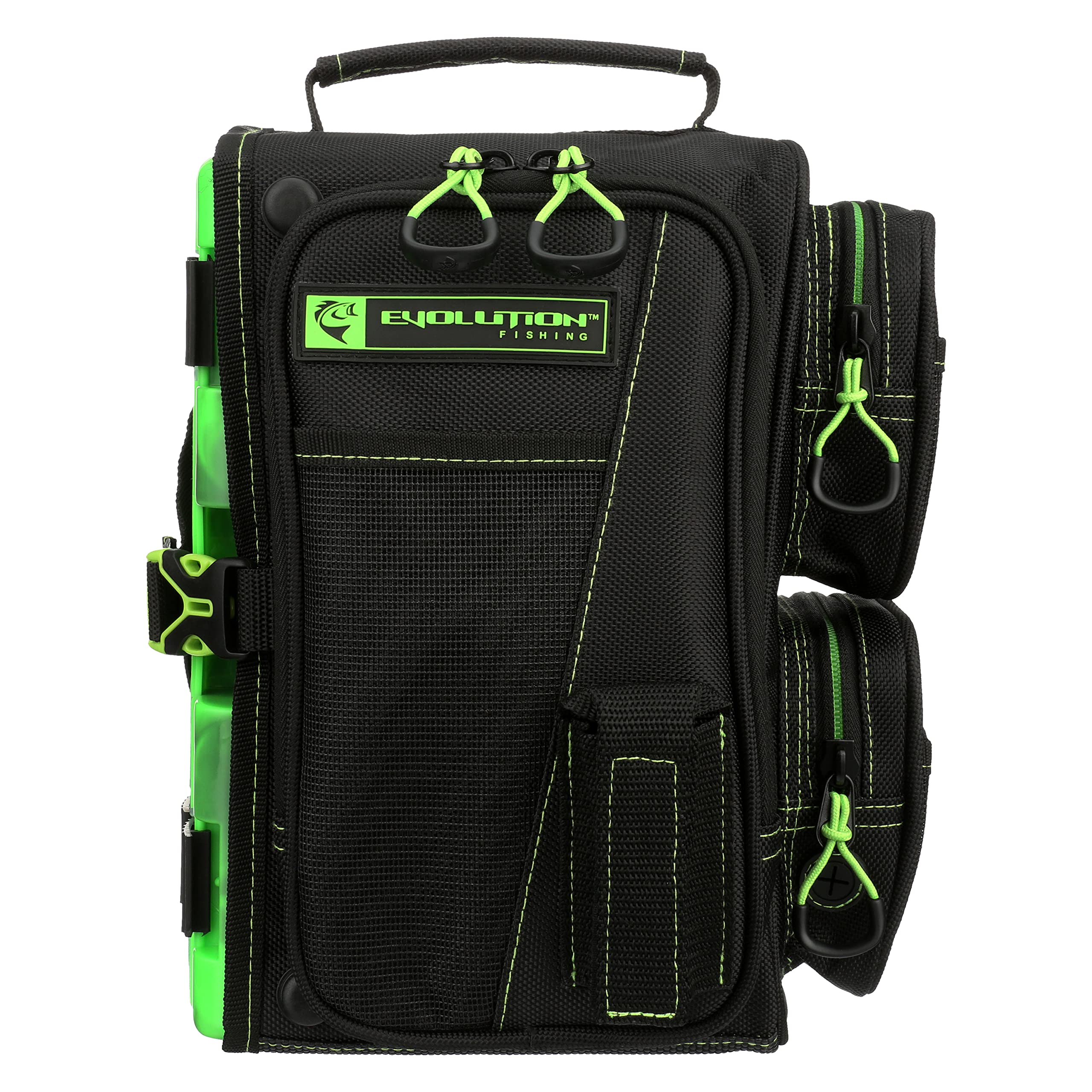 Evolution Outdoors Drift Tackle Sling Green side pocket with gear access