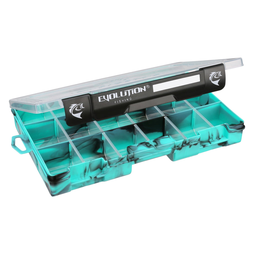 Evolution Outdoor Fishing 3600 Drift seafoam finish conveys durable, water-ready tackle storage on trips.