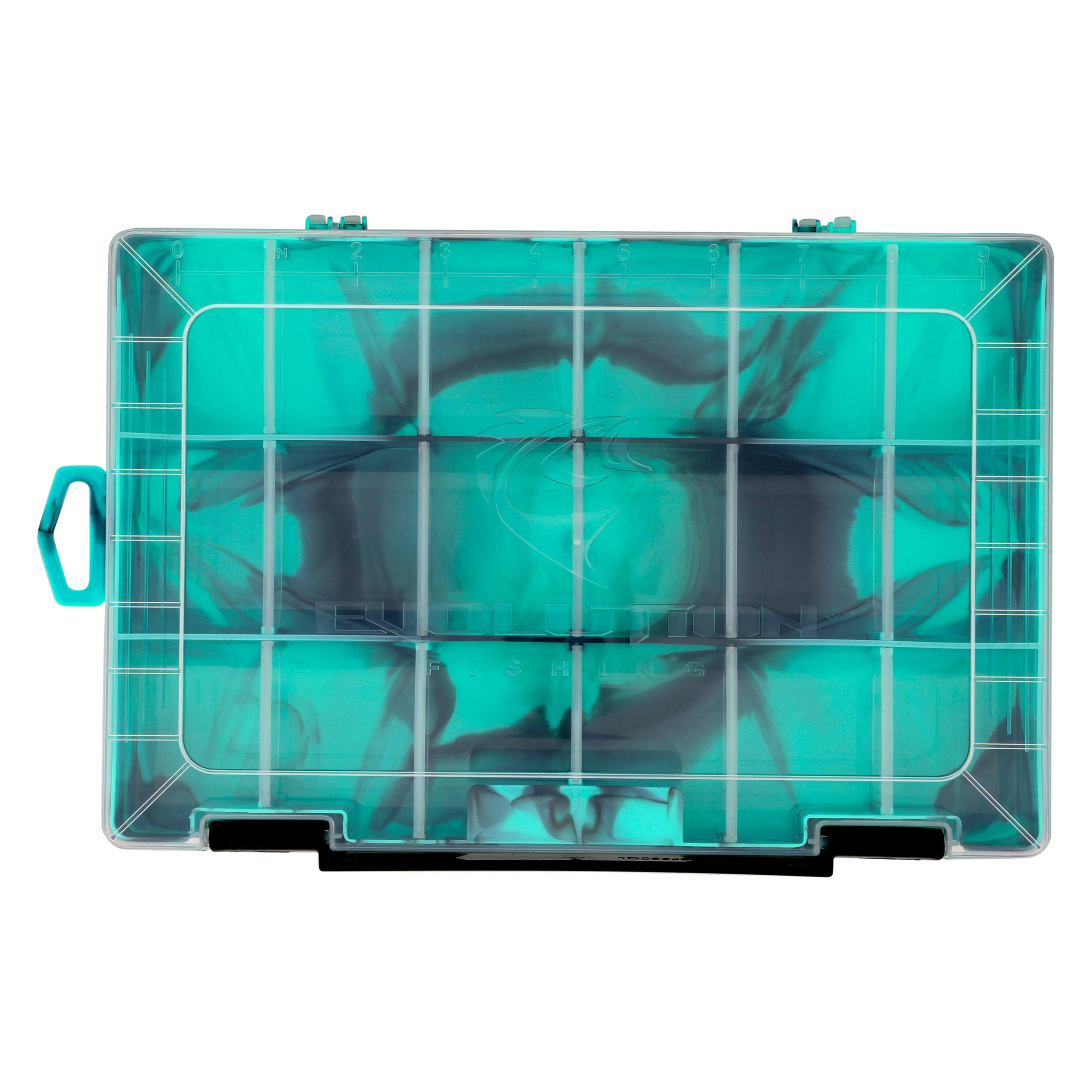 Evolution Outdoor Fishing 3600 Drift removable-dividers closeup shows flexible organization options.