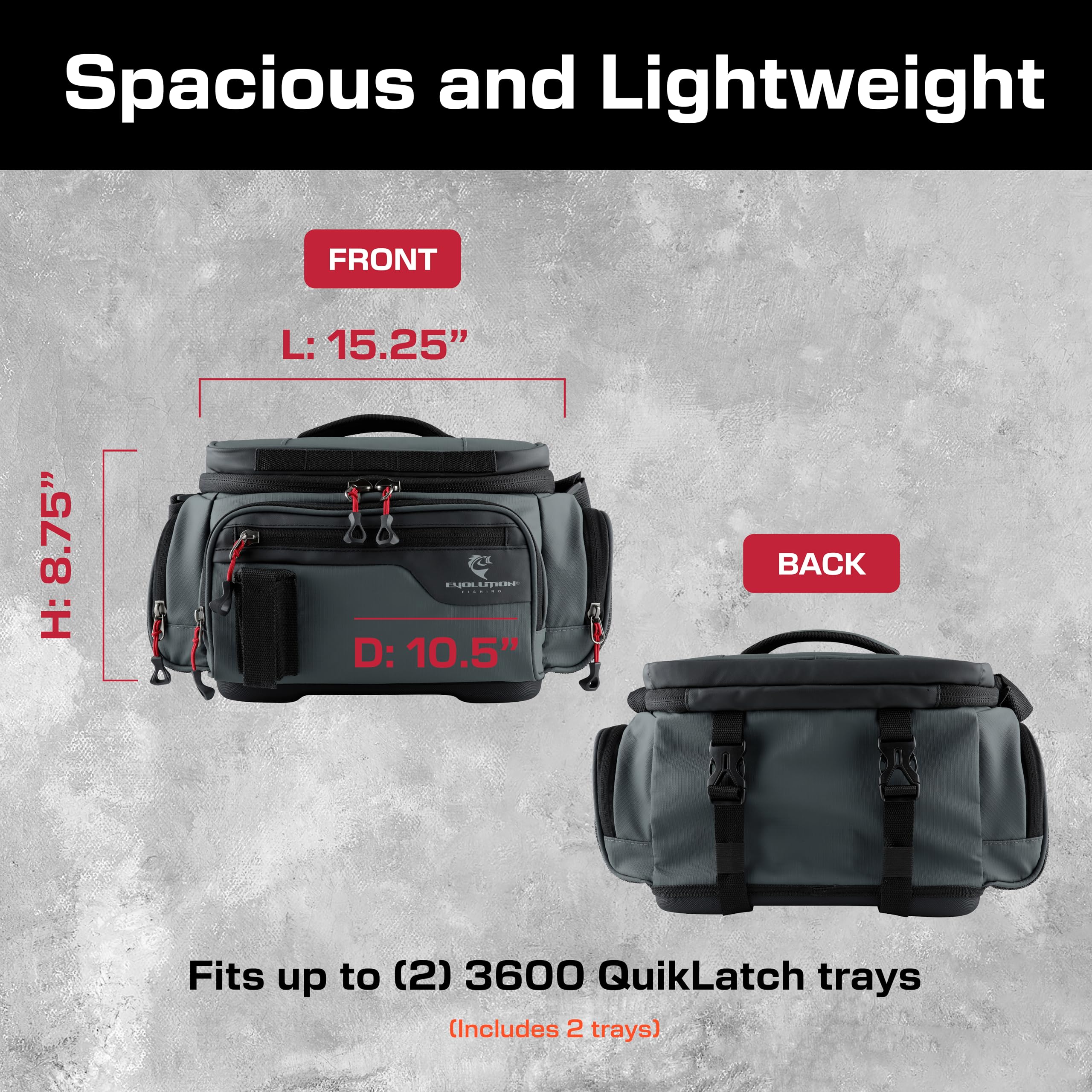 Evolution Outdoor Largemouth 3.0 bag open compartments enable fast lure access