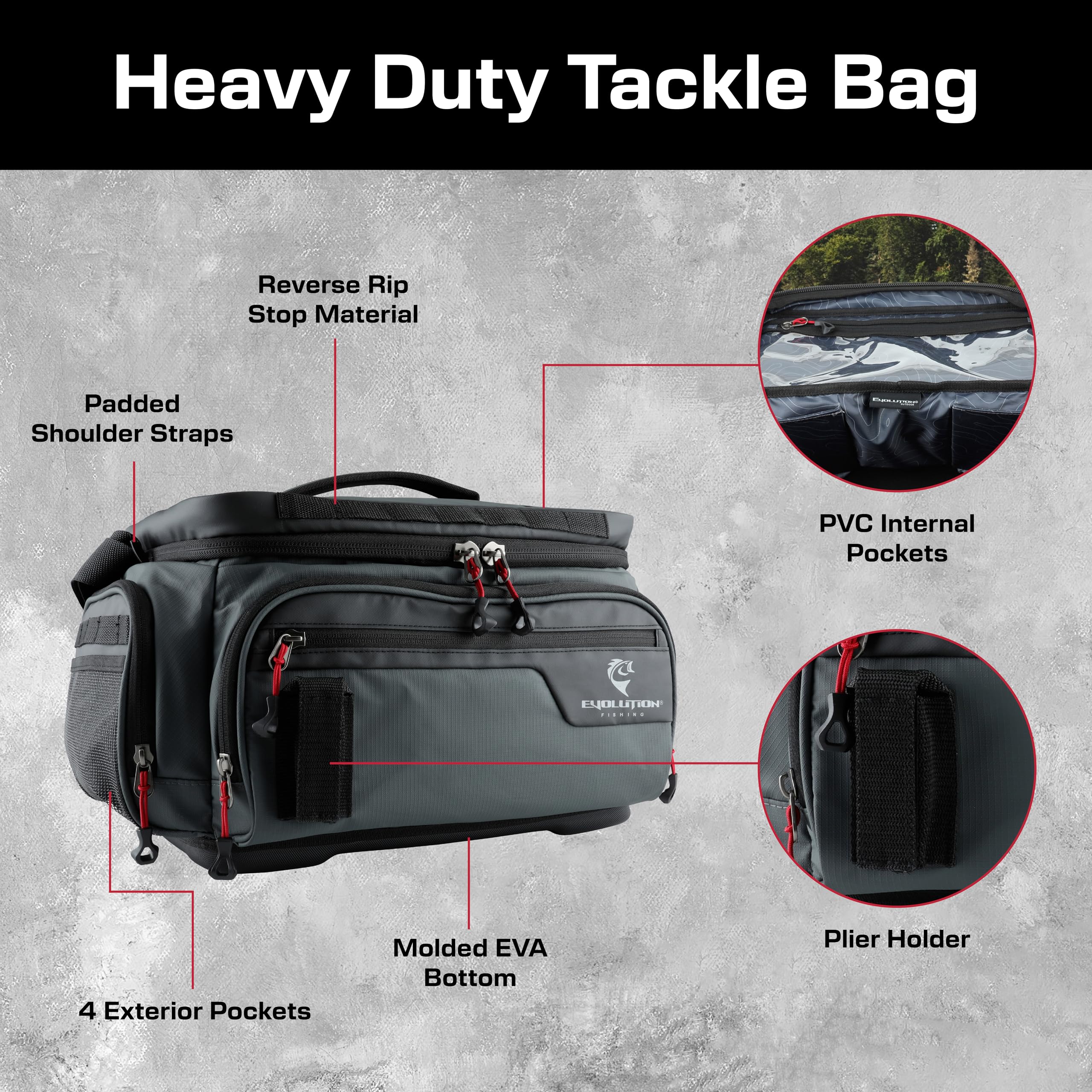 Evolution Outdoor Largemouth 3.0 includes Quicklatch trays for quick organization.
