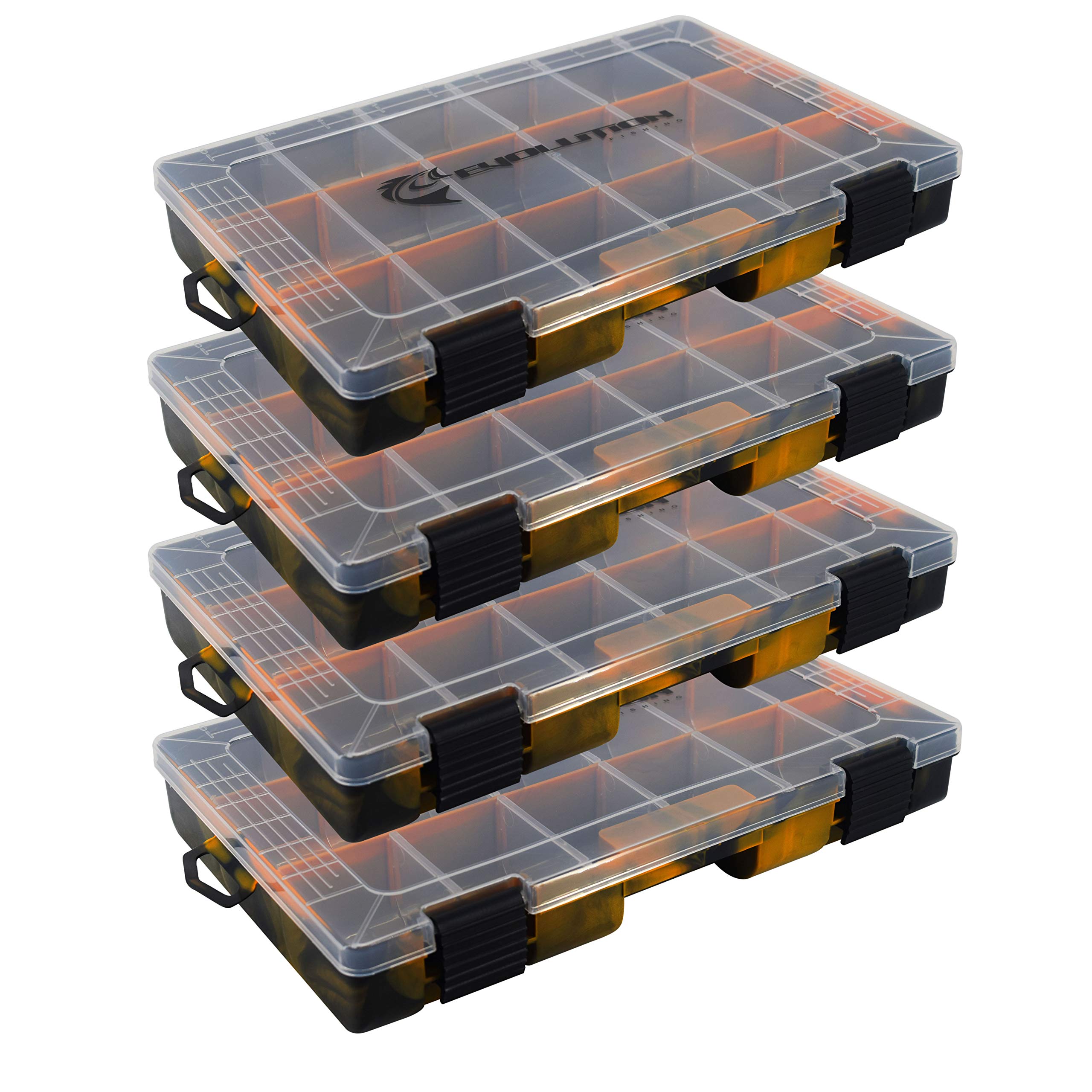 Evolution Outdoor QuikLatch tackle tray two latches keep contents secure.