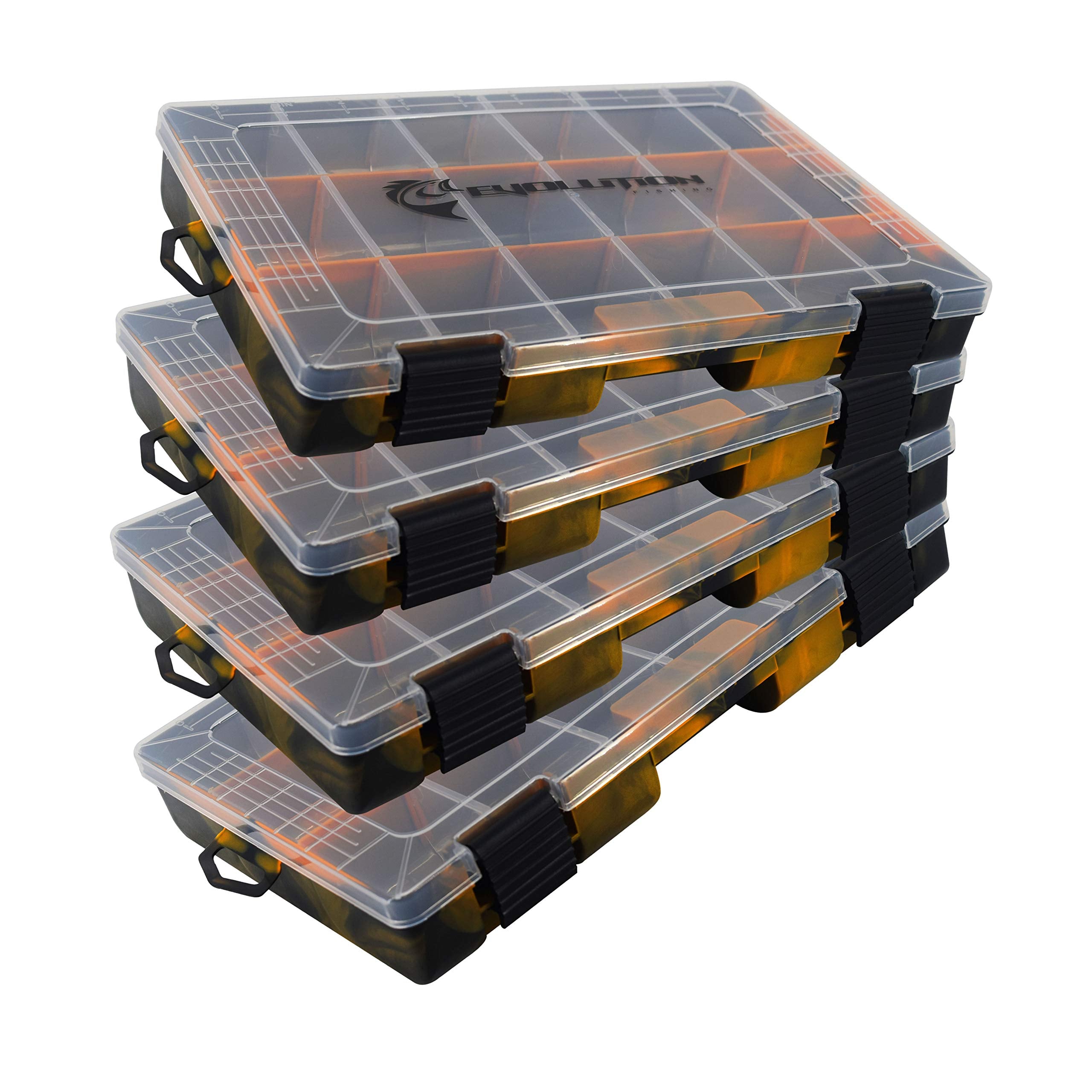 Evolution Outdoor QuikLatch tackle tray water camo look enhances field organization.