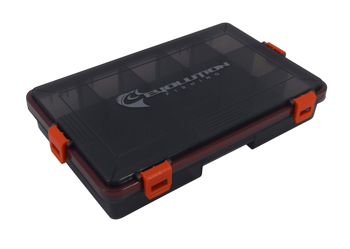 Evolution Outdoor waterproof smoked black 3600 tackle tray for rugged fishing trips