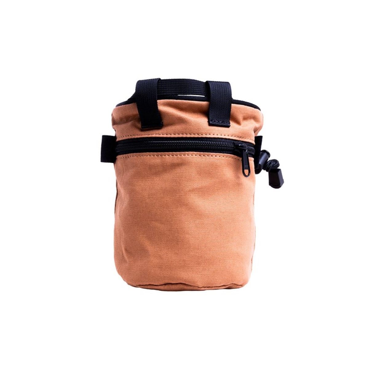 EVOLV Canvas Chalk Bag with waist belt keeps chalk secure during climbs