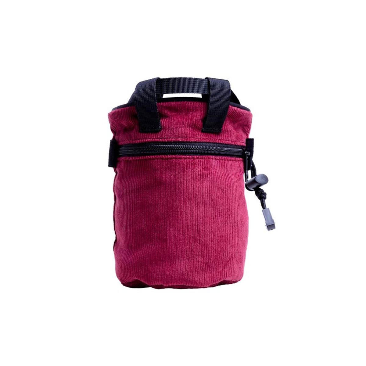 EVOLV Corduroy Chalk Bag closeup showing durable fabric and zippered pocket