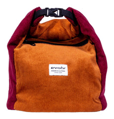 EVOLV Corduroy chalk bucket with brush holder for quick chalking setups.