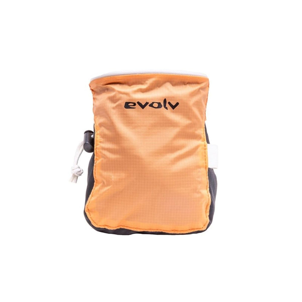 Evolv Superlight chalk bag orange for quick chalk access during climbs