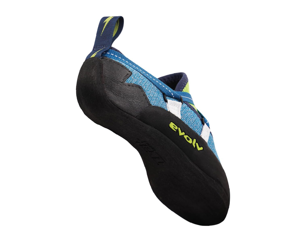 EVOLV Venga TRAX SAS rubber outsole delivers reliable indoor grip.