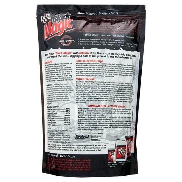 Evolved Habitats Deer Co-Cane Black Magic mineral site highlights dense minerals for deer health.