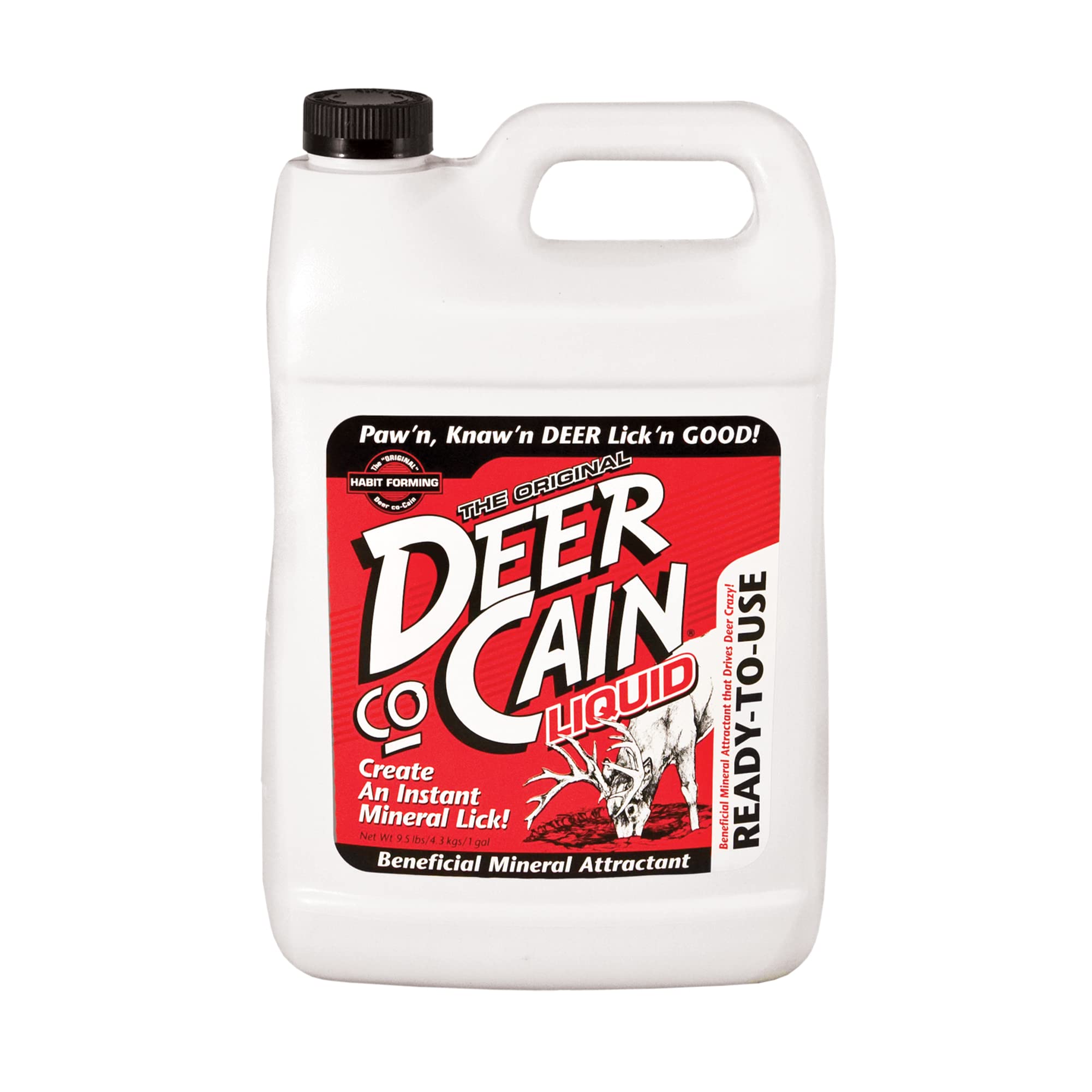 Evolved Habitats Deer Co-Cane bottle pour shows immediate mineral release to attract deer