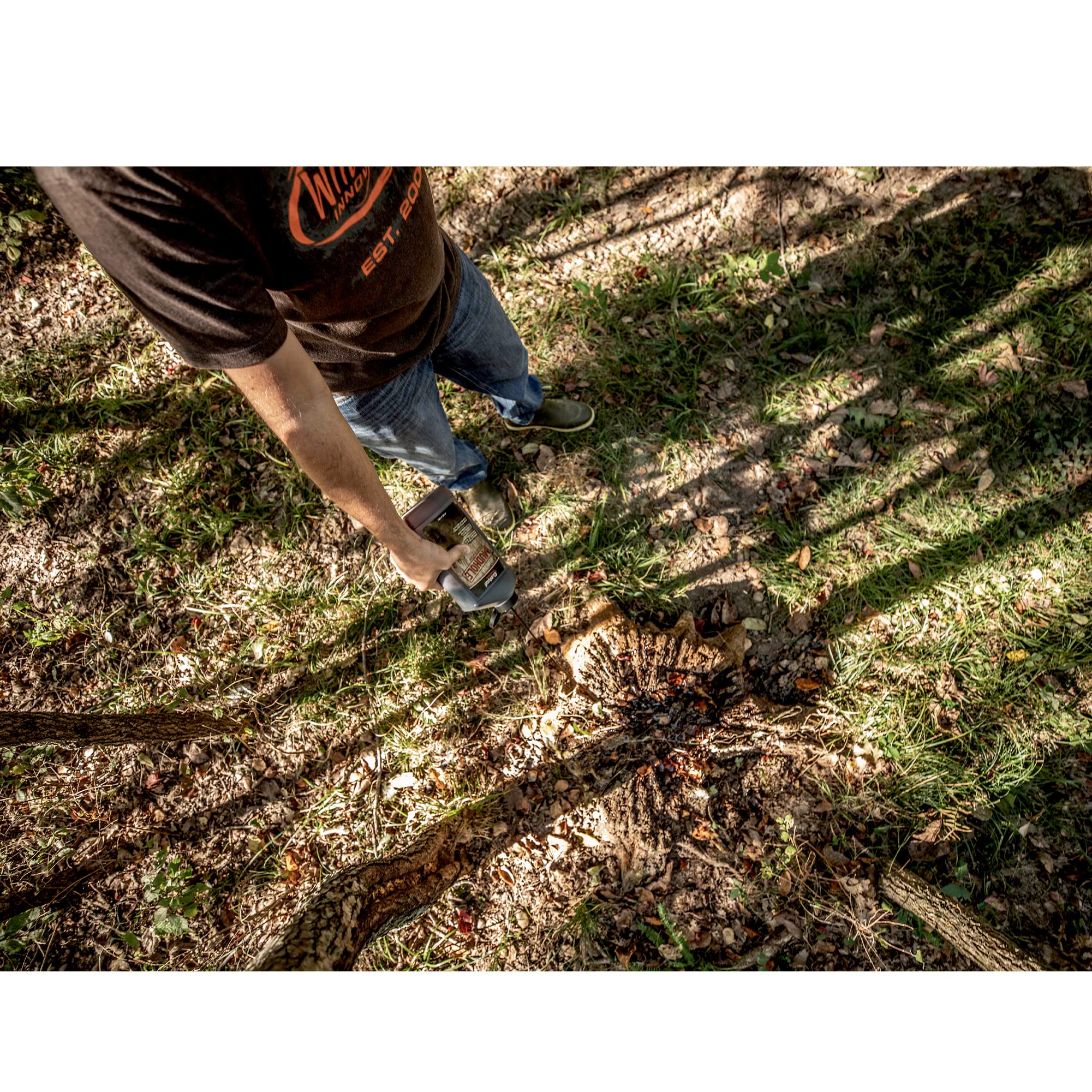 Evolved Habitats MudHole deer-attractant-site image illustrates rapid site establishment for consistent deer visits.