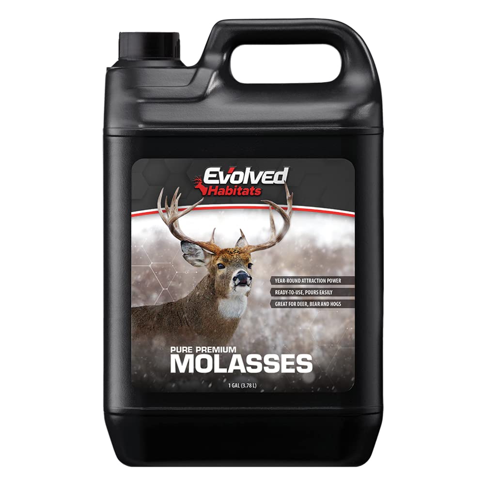 Evolved Habitats Premium Wildlife Molasses bottle pour attracts deer bears and hogs year-round