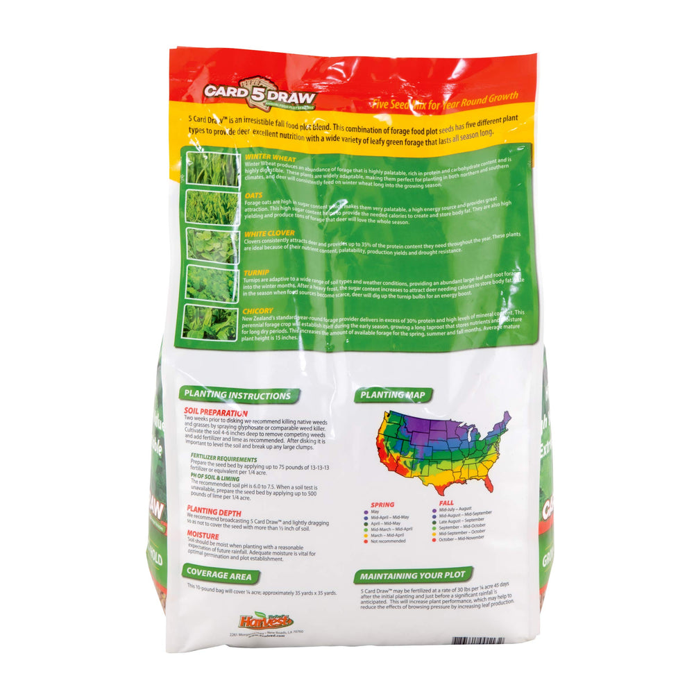 Evolved Harvest 5 Card Draw field plot highlights all-season forage versatility for deer.