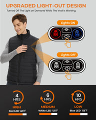 Evonicc heated vest control panel demonstrates easy zone management for personalized comfort.