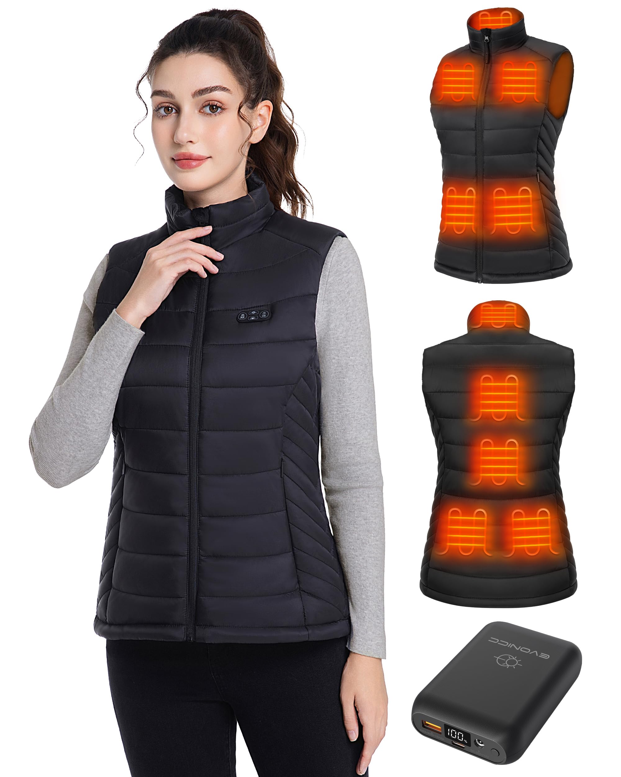 Evonicc heated vest neck heat zone for quick warmth on cold days