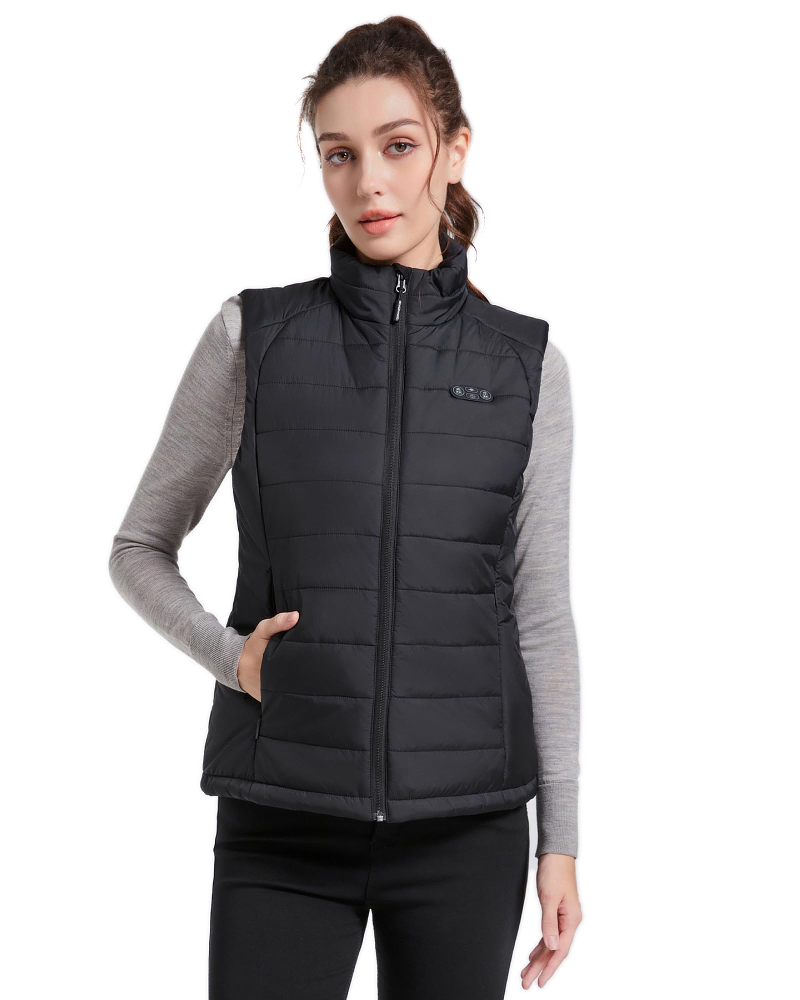 Evonicc heated vest worn during winter hikes offers comfortable outdoor warmth